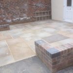 Paving and small garden wall