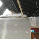 An example of plasterboarding and wiring in an office block